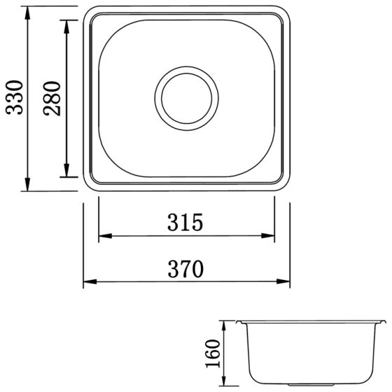 ΝΕΡΟΧΥΤΗΣ ΑΝΟΞΕΙΔΩΤΟΣ 1 ΓΟΥΡΝΑ 370x330x160mm GEMAN