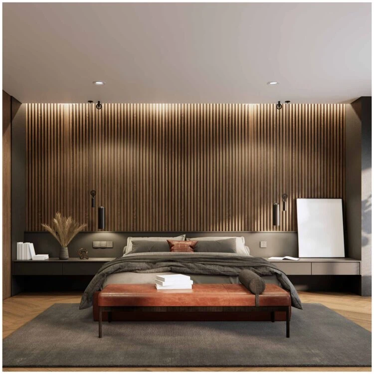 Πάνελ τοίχου από ξύλο καρυδιάς, Πάνελ διακόσμησης σπιτιού τοίχου PS-Premium Ποιότητα