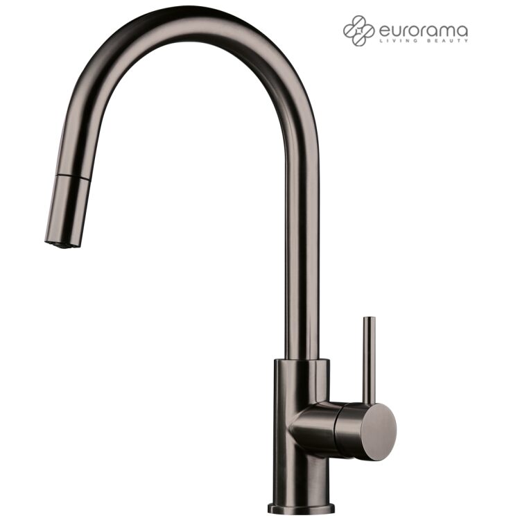 Μπαταρία Νεροχύτη Κουζίνας Eurorama Inox PVD Black Brushed