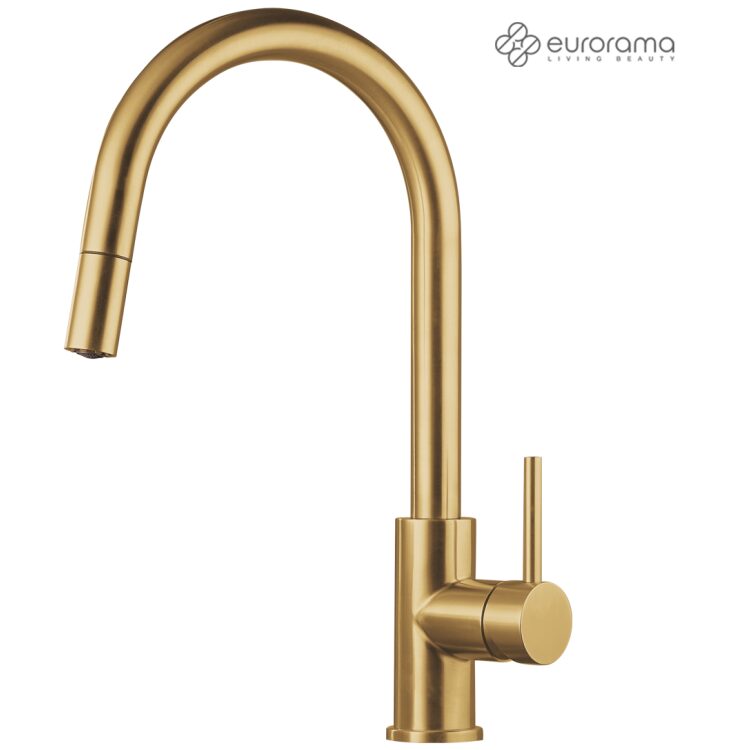 Μπαταρία Νεροχύτη Κουζίνας Eurorama Inox PVD Brushed Gold