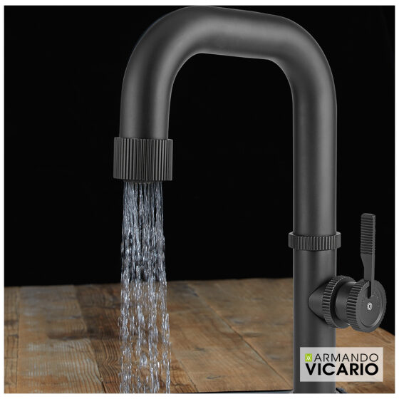 Μπαταρία Νεροχύτη Κουζίνας Raw Vicario Black Matt