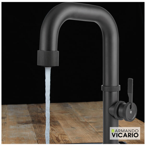 Μπαταρία Νεροχύτη Κουζίνας Raw Vicario Black Matt