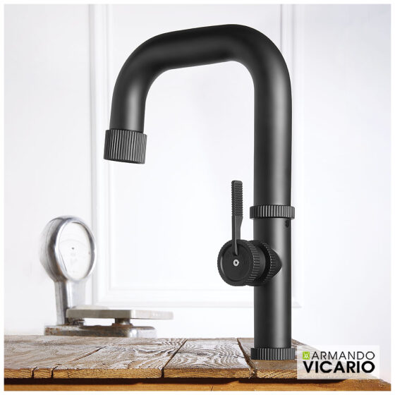 Μπαταρία Νεροχύτη Κουζίνας Raw Vicario Black Matt