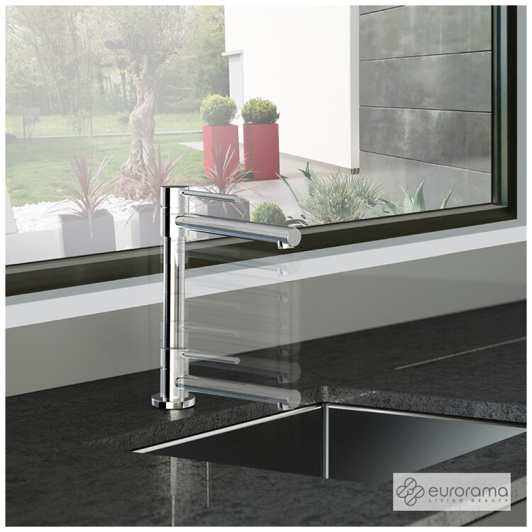 Μπαταρία Νεροχύτη Κουζίνας Tonda Βυθιζόμενη Eurorama Chrome