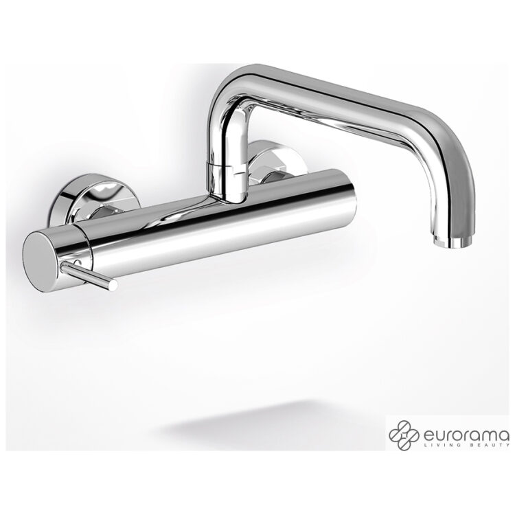 Μπαταρία Νεροχύτη Κουζίνας Τοίχου Tonda Eurorama Chrome