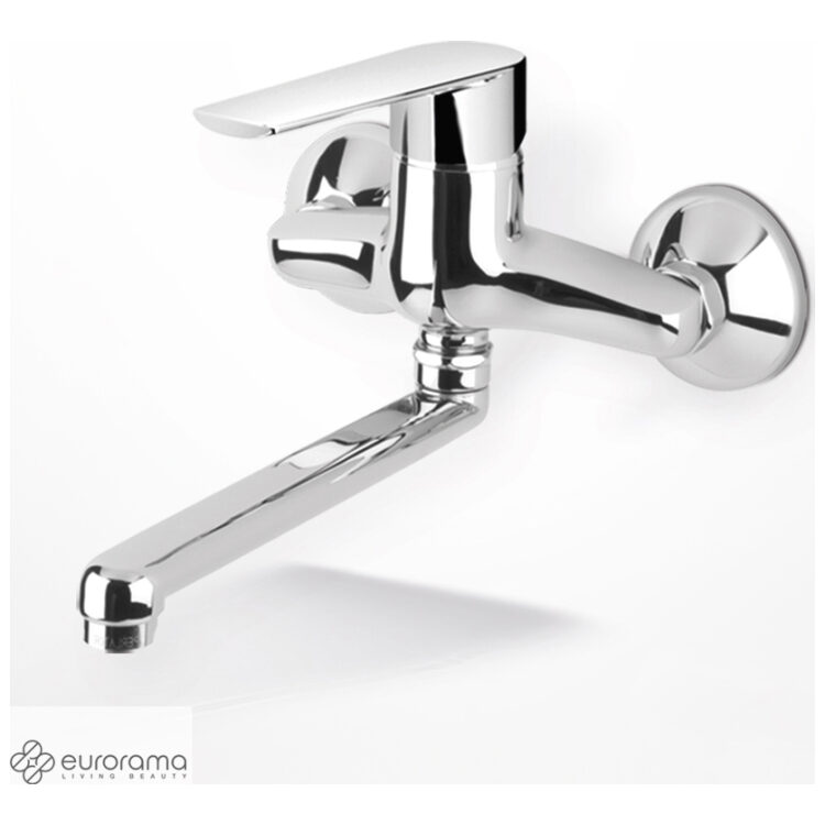 Μπαταρία Νεροχύτη Κουζίνας Τοίχου Viva Eurorama Chrome