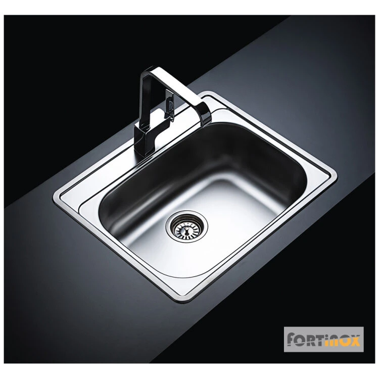 Νεροχύτης Κουζίνας Ανοξείδωτος Valley 60x50 Fortinox Inox Σαγρέ