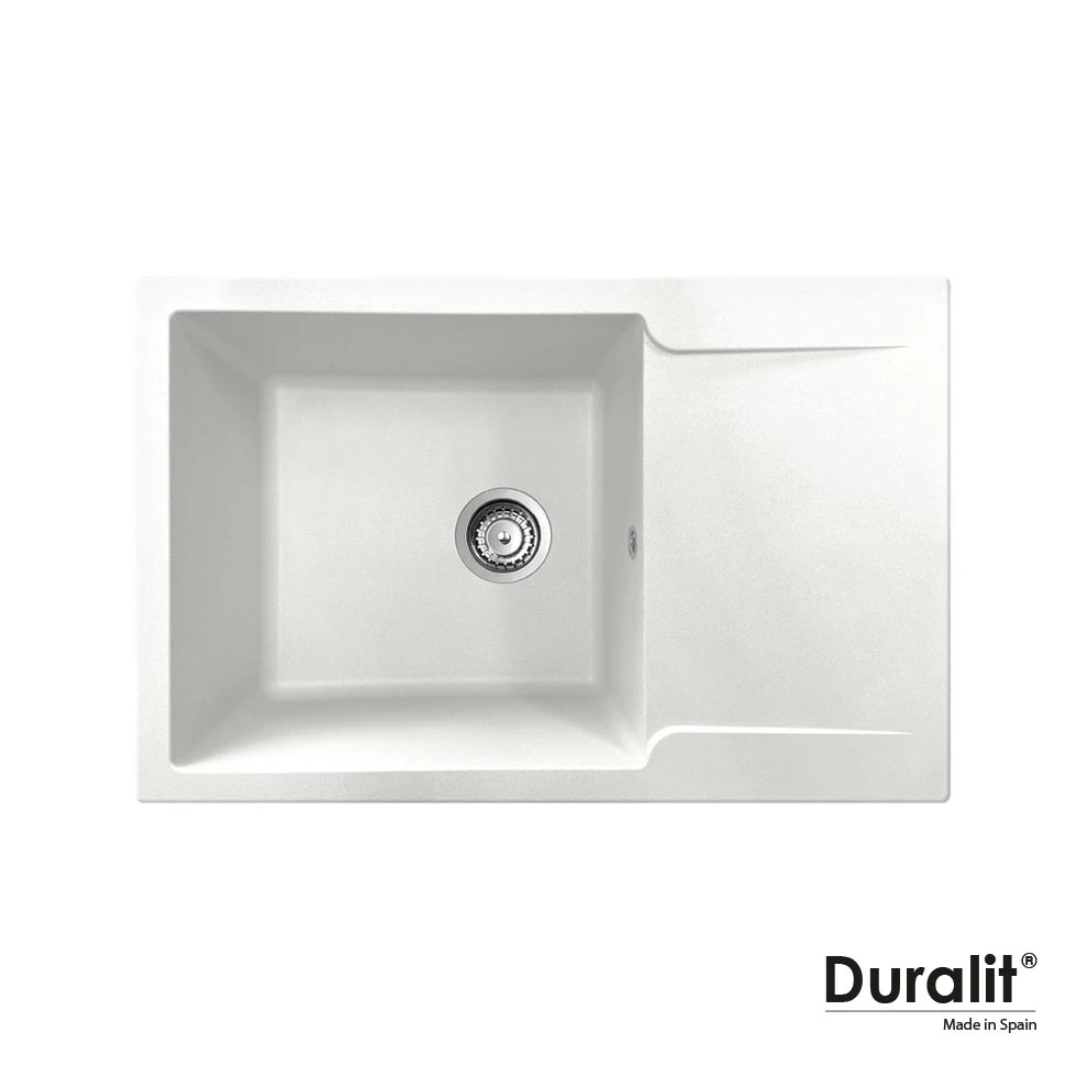 Νεροχύτης Κουζίνας Συνθετικός 79x50 Duralit White 105-KN105-300